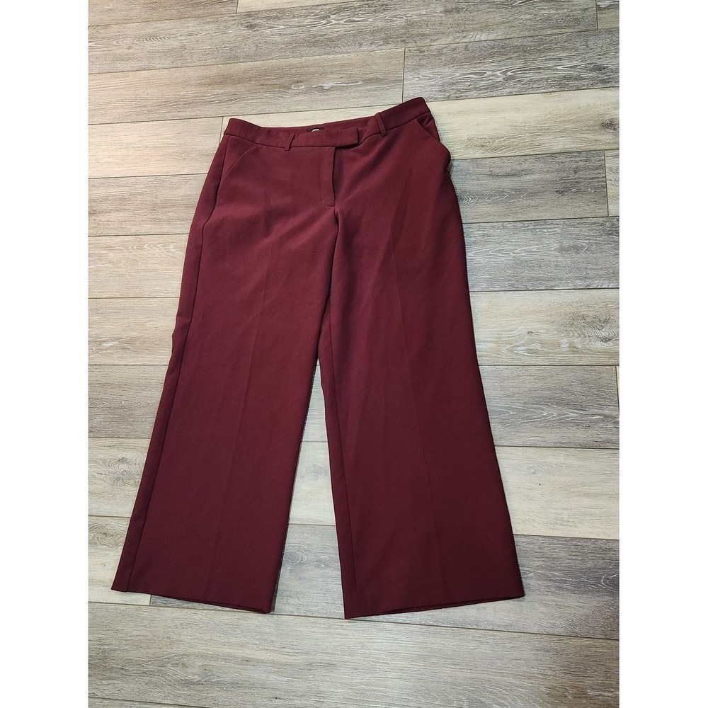 Express Wide-Leg Dress Pants in Deep Burgundy Wine Size 14 Slim